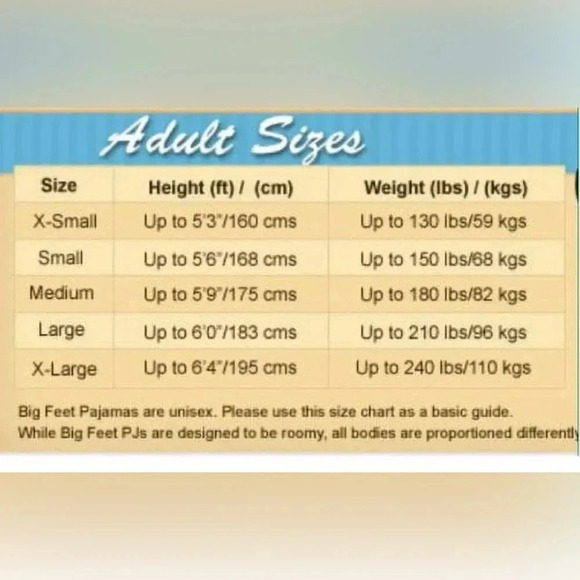 Bigfeet men Pajamas size Large with feet NWOT - Picture 8 of 9